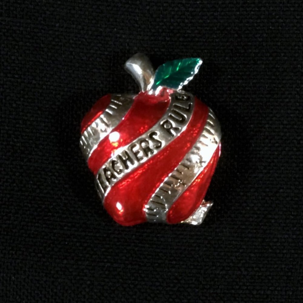 Teachers Rule Apple Pin